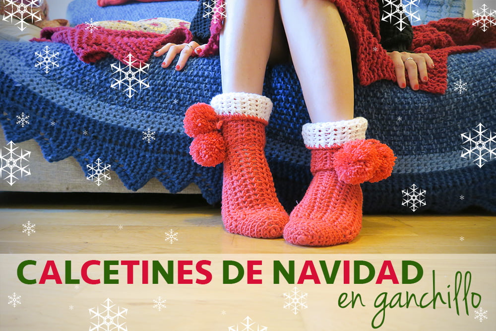 Tutorial calcetines de ganchillo para Navidad