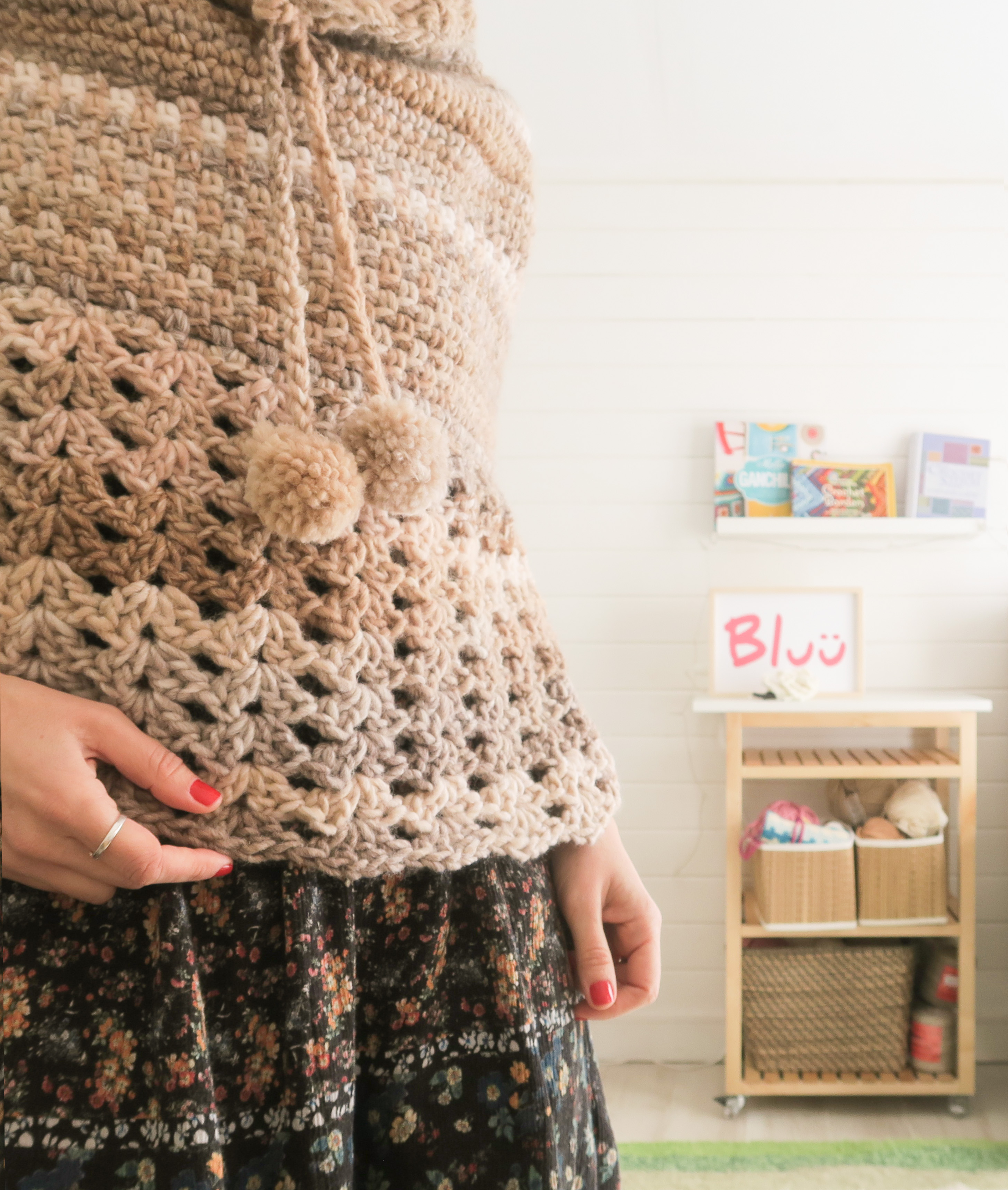 Poncho de ganchillo Bluü